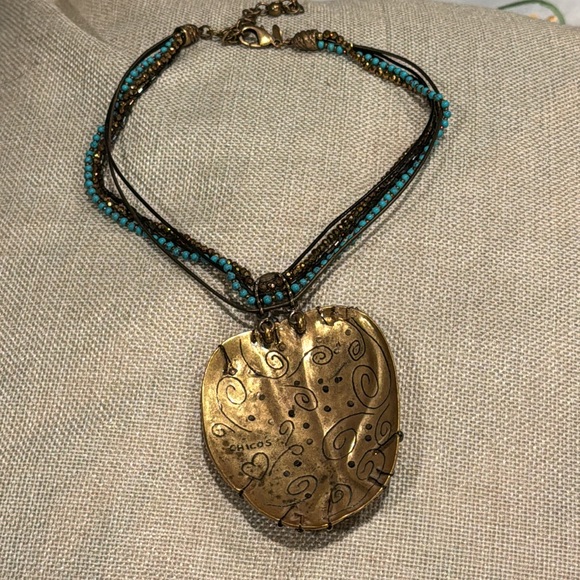 Chicos multi strand hammered metal boho Vintage necklace- this is classic! - Picture 2 of 4